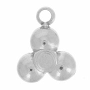 Mini ciondolo 7,5x6 mm con 3 strass - Acciaio inossidabile 304L x1