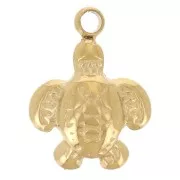 Mini ciondolo a forma di tartaruga 10,5x7,5 mm - Acciaio inossidabile 304L Dorato x1