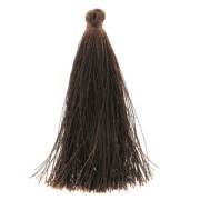 Pompon imitazione seta 63-66 mm Marrone x1