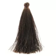 Pompon imitazione seta 63-66 mm Marrone x1