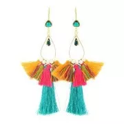 Pompon imitazione seta 63-66 mm Marrone x1