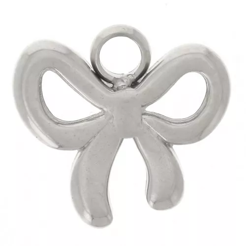 Ciondolo a forma di fiocco 9x10 mm - acciaio inox 304L x1