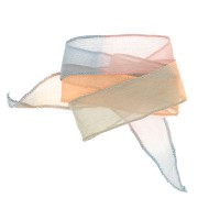 Nastro di seta da 25 mm - Tie and dye - Cammello - Cachi - Blu x85cm|raw }}