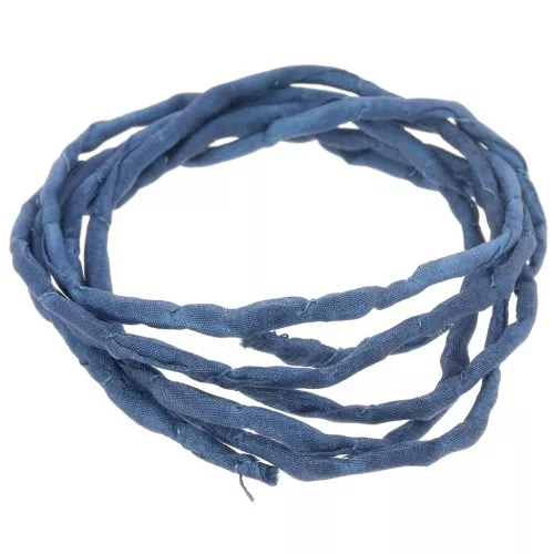 Cordoncino di seta 2 mm - Blu notte x1m