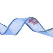 Nastri di seta da 18 mm - motivi astratti - blu reale x1m|raw }}