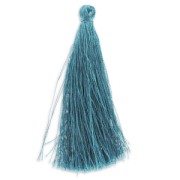 Pompon imitazione seta 88-93 mm Teal x1|raw }}