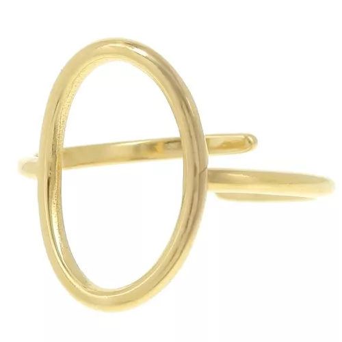 Anello ovale traforato 18x12 mm - S.59 - Acciaio inossidabile 304L Dorato x1