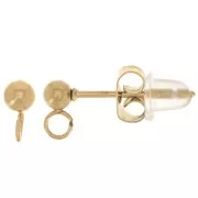 Orecchini a sfera da 3 mm con anello chiuso - Acciaio inossidabile 304L Dorato x2