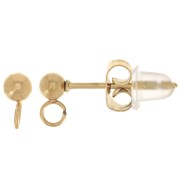 Orecchini a sfera da 3 mm con anello chiuso - Acciaio inossidabile 304L Dorato x50|raw }}