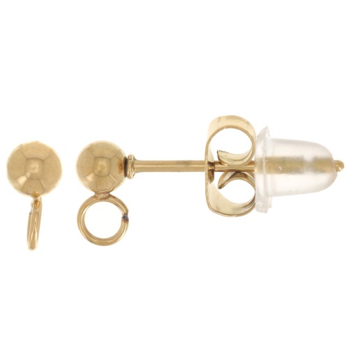 Orecchini a sfera da 3 mm con anello chiuso - Acciaio inossidabile 304L Dorato x50
