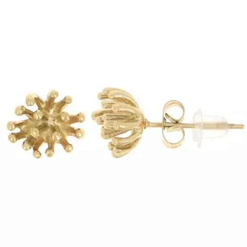 Orecchini a pistillo da 10 mm per fiori pendenti - acciaio inossidabile 304L Dorato x2
