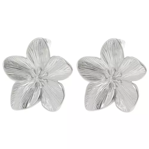 Orecchini con fiori di ciliegio 30 mm - Acciaio inossidabile 304L x2