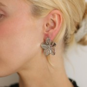 Orecchini con fiori di ciliegio 30 mm - Acciaio inossidabile 304L x2