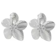 Orecchini con fiori di ciliegio 30 mm - Acciaio inossidabile 304L x2