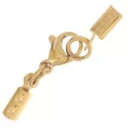 Chiusura a moschettone con laccio da 1,5 mm a 2 mm - Acciaio inossidabile placcato oro 304L x1
