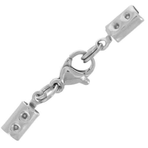 Chiusura a moschettone con fermaglio a laccio rotondo da 3 mm - acciaio inossidabile 304L x1