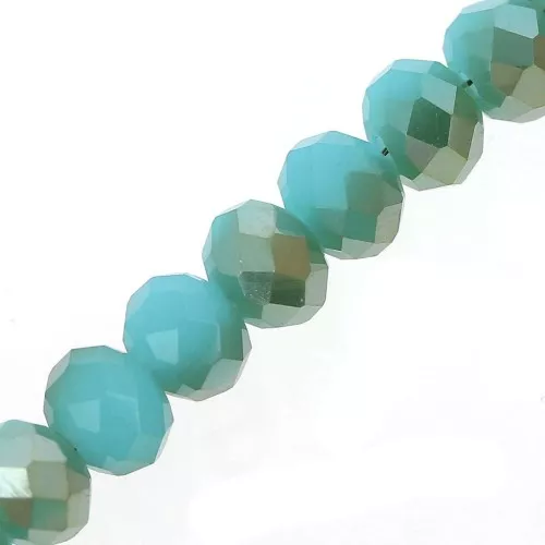 Tonde schiacciate sfaccettate mm. 6x5 Aquamarine Opal Iris x40cm