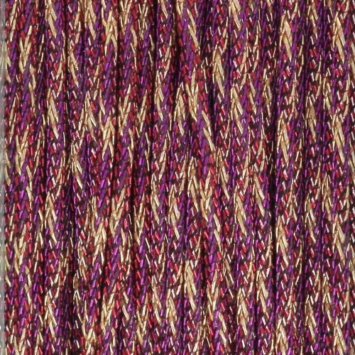 Filo di nylon intrecciato metallizzato da 0,85 mm - Premium - Prugna - Dorato x10m
