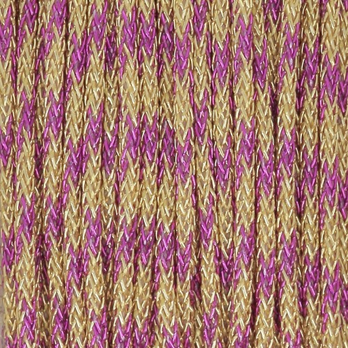 Filo di nylon metallico intrecciato 0,85 mm - Premium - Dorato - Fucsia x10m