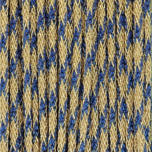 Filo di nylon intrecciato metallico da 0,85 mm - Premium - Dorato - Blu reale x10m