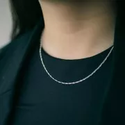 Collana con maglia a specchio - serpente piatto ritorto 1,1 mm - Argento 925 x42cm