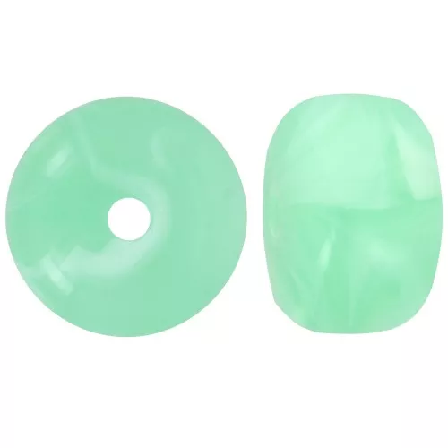 Perline acriliche a foro largo 14,5x9 mm - Verde chiaro marmorizzato x20