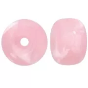 Perline rotonde a fori grandi 14,5x9 mm in acrilico - Rosa antico marmorizzato x20