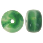 Perline acriliche a foro largo 14,5x9 mm - Verde scuro marmorizzato x20|raw }}