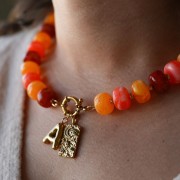 Perline acriliche a foro largo 14,5x9 mm - Verde scuro marmorizzato x20