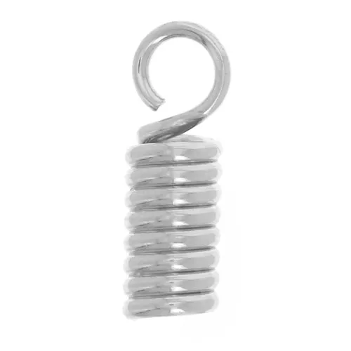 Estremità a molla per filo e cordoncino 1,8 mm - Argento x10