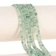 Perle rotonde sfaccettate appiattite 3x2 mm - Quarzo Fragola Verde x39cm