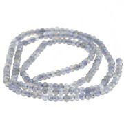 Perle di pietra semipreziosa tonda appiattita sfaccettata 3x2 mm - Iolite x39cm|raw }}