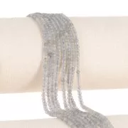 Perle di pietra semipreziosa tonda appiattita sfaccettata 3x2 mm - Labradorite x39cm