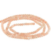 Perle rotonde appiattite sfaccettate 3x2 mm pietra semipreziosa Peach x39cm