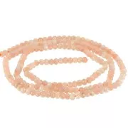 pietra di luna - Perles rondelles aplaties facettées 3x2 mm pierre gemme Pierre de lune Peach x39cm Perles rondelles aplaties facettées 3x2 mm pierre gemme Pierre de lune Peach x39cm