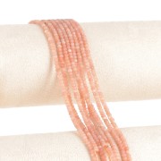 Perle rotonde appiattite sfaccettate 3x2 mm pietra semipreziosa Peach x39cm