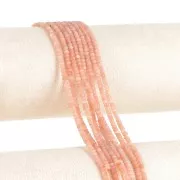 Perle rotonde appiattite sfaccettate 3x2 mm pietra semipreziosa Peach x39cm