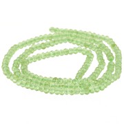 Perle di pietra semipreziosa tonda appiattita sfaccettata 3x2 mm - Peridot x39cm