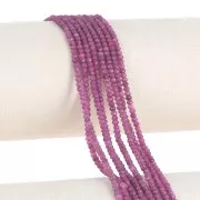 Perle tonde appiattite sfaccettate 3x2mm Pietra semipreziosa Imitazion rubinox39cm
