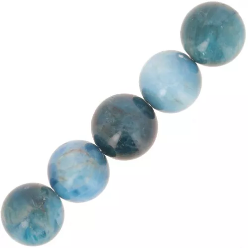 Perle rotonde da 10 mm in pietra semipreziosa - Apatite x5