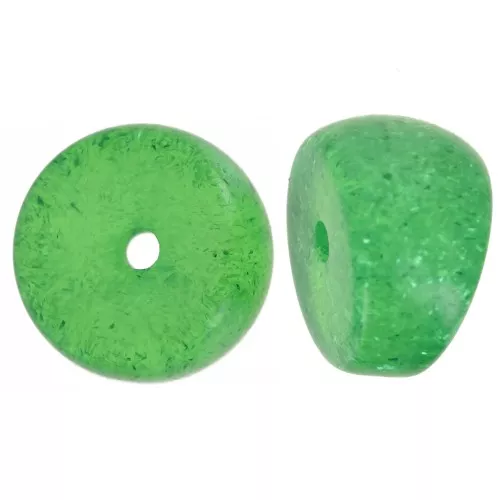Perle separatrici a tubo curvo -12x8 mm in acrilico - Verde glitter x6