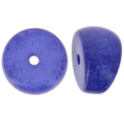 Perline separatrici a tubo curvo - 12x8 mm in acrilico - Blu scuro glitter x6