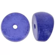Perline separatrici a tubo curvo - 12x8 mm in acrilico - Blu scuro glitter x6