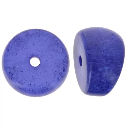 Perline separatrici a tubo curvo - 12x8 mm in acrilico - Blu scuro glitter x6