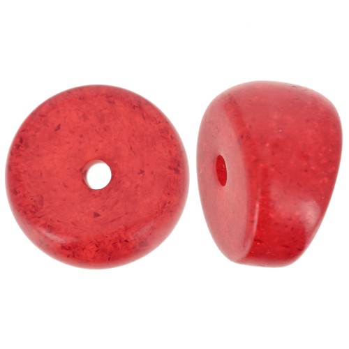 Perle separatrici a tubo curvo - 12x8 mm in acrilico - Rosso glitter x6