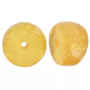 Perline separatrici a tubo curvo - 12x8 mm in acrilico - Glitter giallo scuro x6
