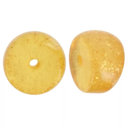 Perline separatrici a tubo curvo - 12x8 mm in acrilico - Glitter giallo scuro x6