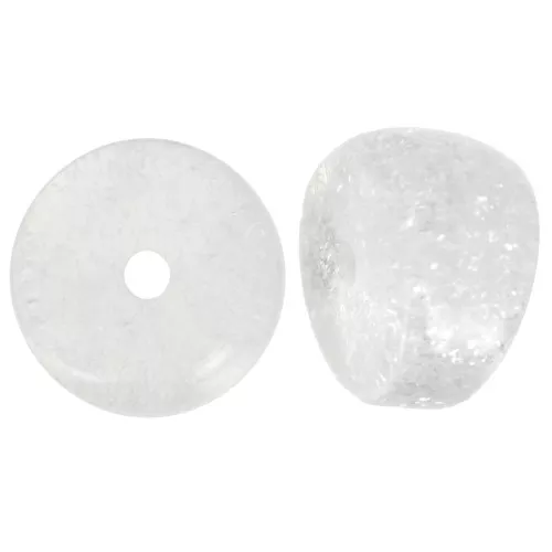 Perline separatrici a tubo curvo - 12x8 mm in acrilico - Trasparente glitter x6