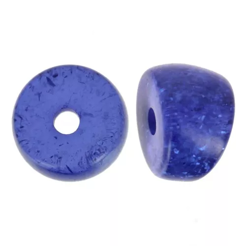 Perline separatrici a tubo curvo - 8x6 mm in acrilico - Blu scuro glitter x6