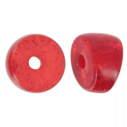 Perline separatrici a tubo curvo - 8x6 mm in acrilico - Rosso glitter x6